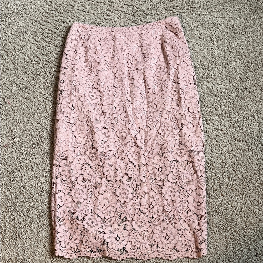 H&M Pink Lace Pencil Skirt